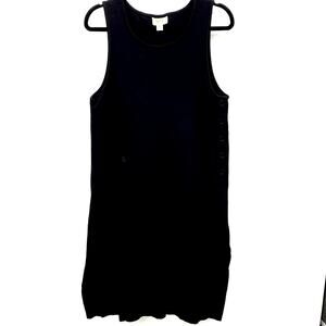 TALBOTS Black Button Side Stretchy Jumper Small